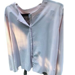 Nordstrom large pink button up top great alone or over cami with detailed back